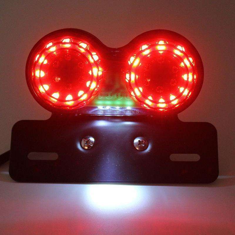 Motorcycle Modified Retro LED Integrated Rear Taillight Brake Light(Smoked Black Shell)