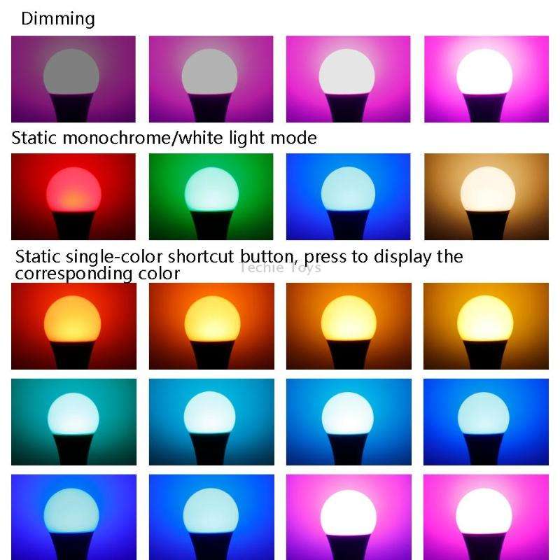 10W Smart Remote Control RGB Bulb Light 16 Color Lamp(Warm White)