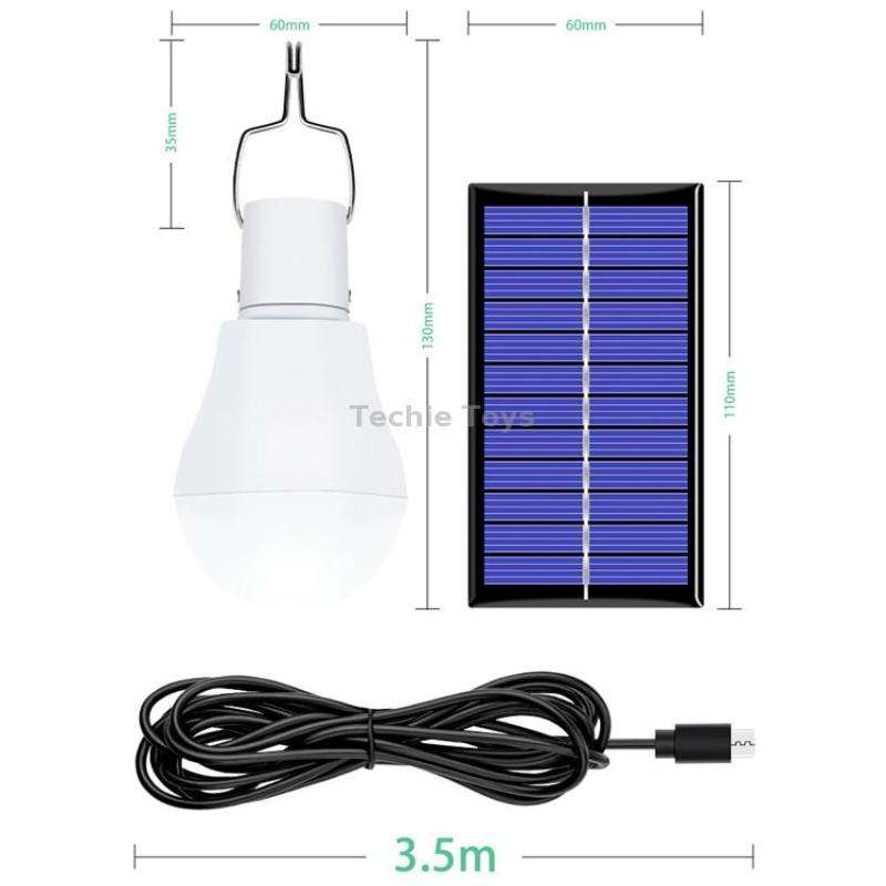LED Solar Bulb USB Portable Outdoor Emergency Light Bulb Camping Lighting(White Light)