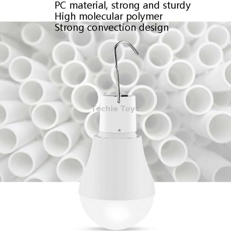 LED Solar Bulb USB Portable Outdoor Emergency Light Bulb Camping Lighting(White Light)