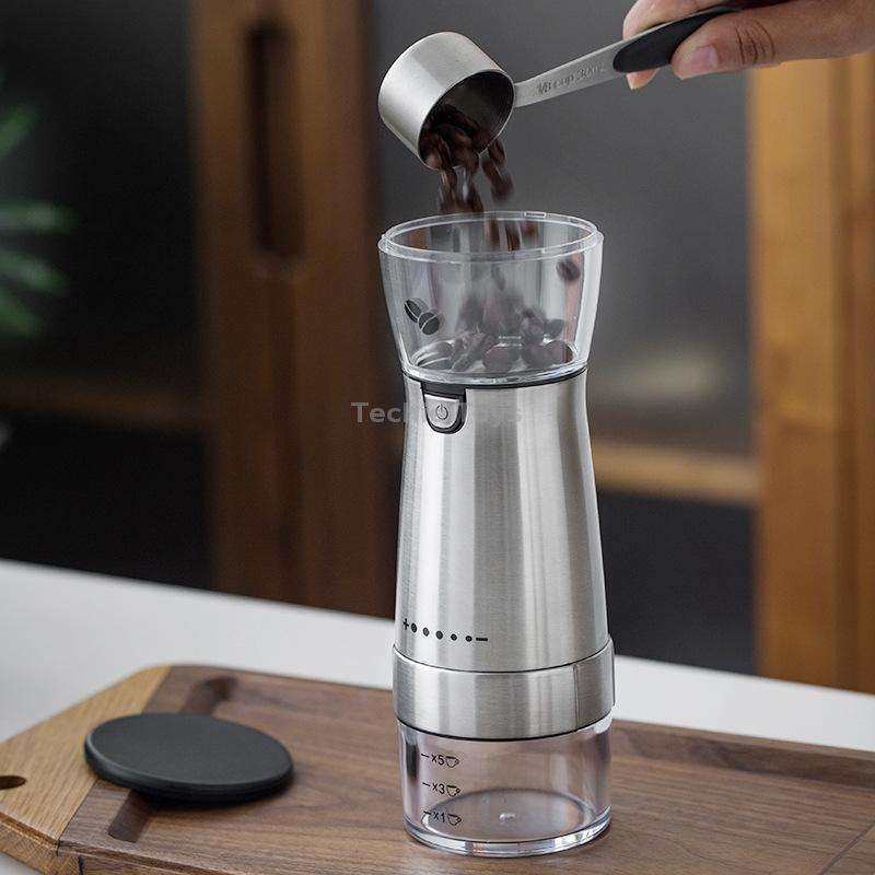 USB Rechargeable Coffee Machine Electric Coffee Grinder(Stainless Steel Color)