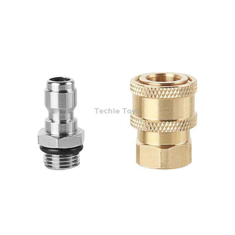 2 Sets High Pressure Spray Head Fast Insertion 1/4 Quick Pure Copper Joint(Internal M14 Female+Outer