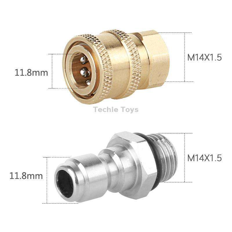 2 Sets High Pressure Spray Head Fast Insertion 1/4 Quick Pure Copper Joint(Internal M14 Female+Outer