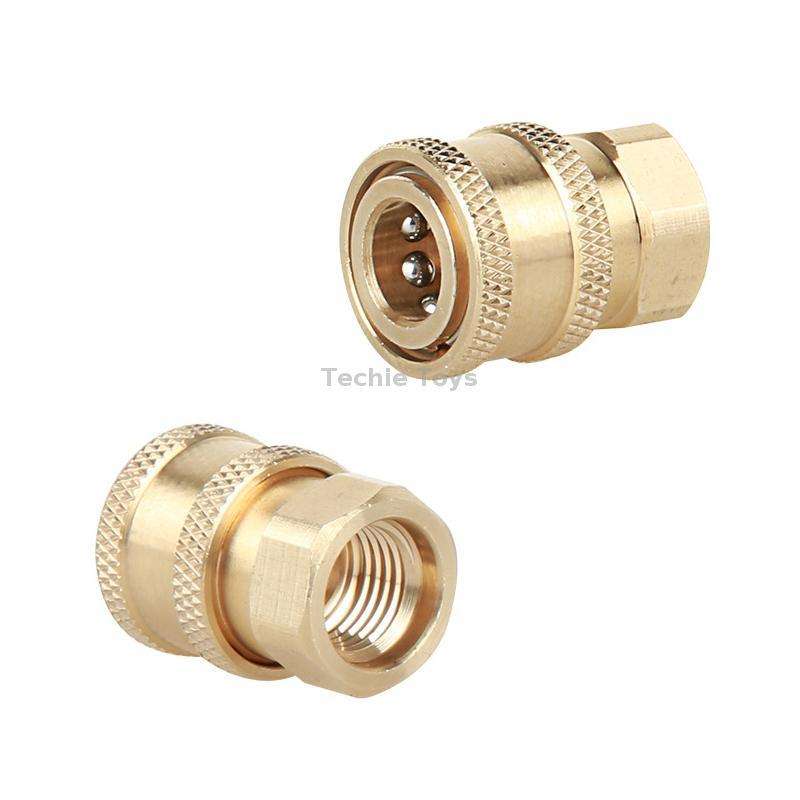 2 Sets High Pressure Spray Head Fast Insertion 1/4 Quick Pure Copper Joint(Internal M14 Female+Outer