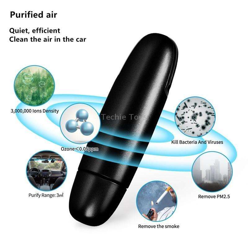 EP204 Portable USB Car Negative Ion Air Purifier(Black)