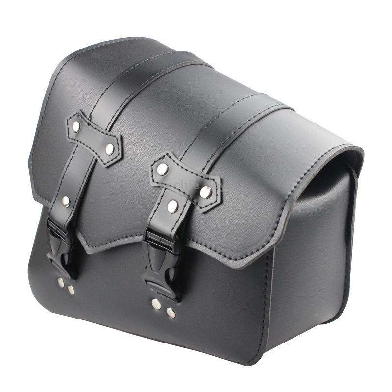 Motorcycle Side Box Package Fast Demolition Triangle Side Bag Leather Cycling Bag(Black)