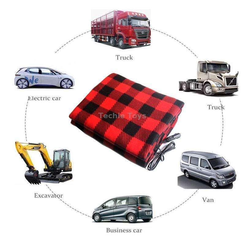 12V Car Winter Electric Heating Blanket Ordinary Type(Red)