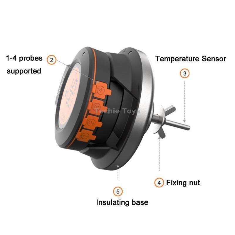 Kitchen Wireless Bluetooth Multifunction Oven Thermometer(Black)