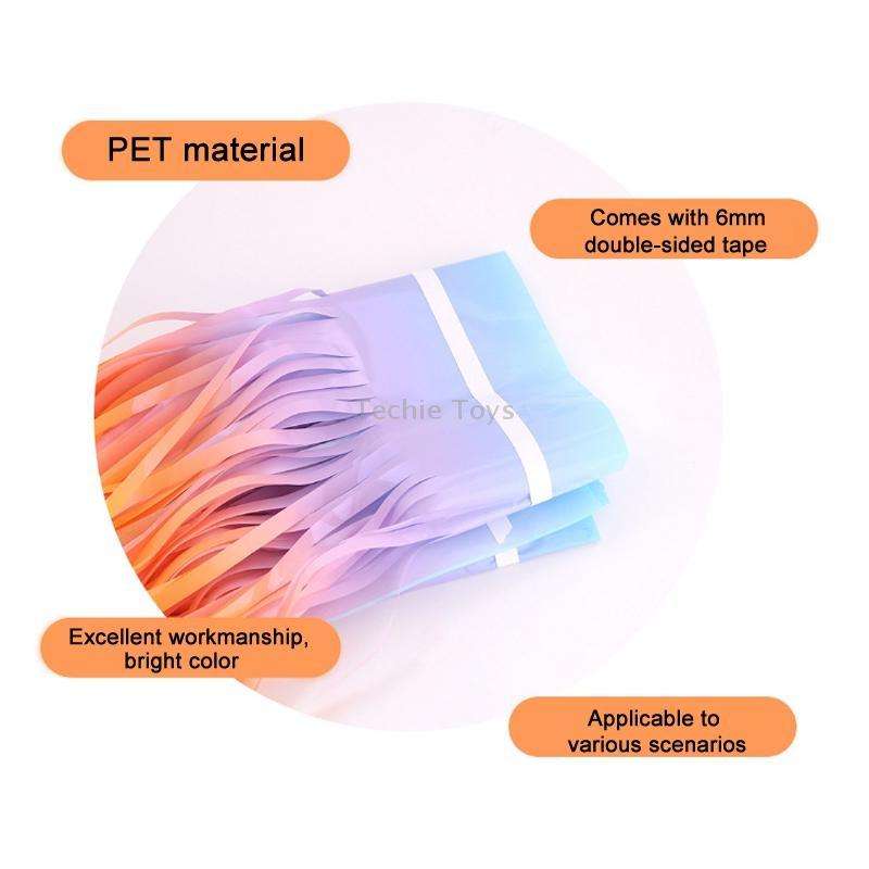 2 PCS 2M Birthday Party Decoration Background Rain Curtain(Rainbow Gradient)