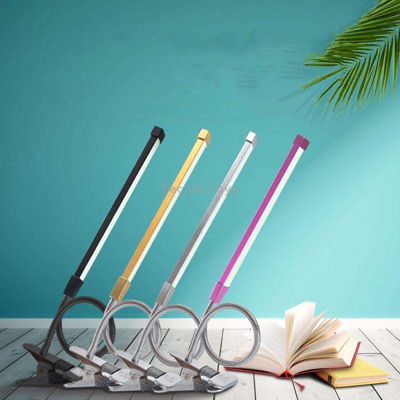 USB Clip Lamp Student Eye Protection LED Dimmable Desk Light(Silver)