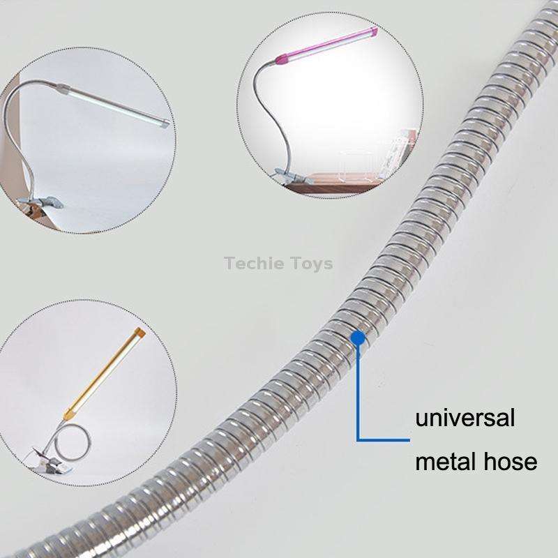 USB Clip Lamp Student Eye Protection LED Dimmable Desk Light(Silver)