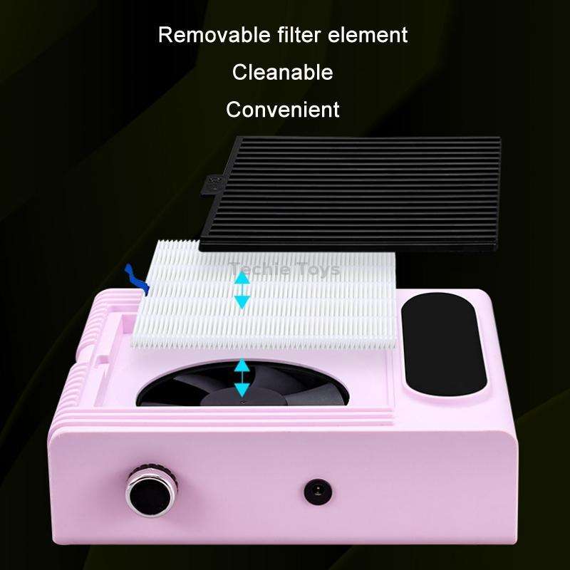 80W Adjustable Speed High Power Nail Vacuum Cleaner, Specification: US Plug (White)