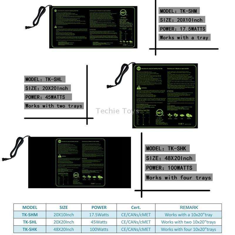 20 x 10in Waterproof Seedling Heating Pad Constant Temperature Heating Pad(EU Plug 230V)