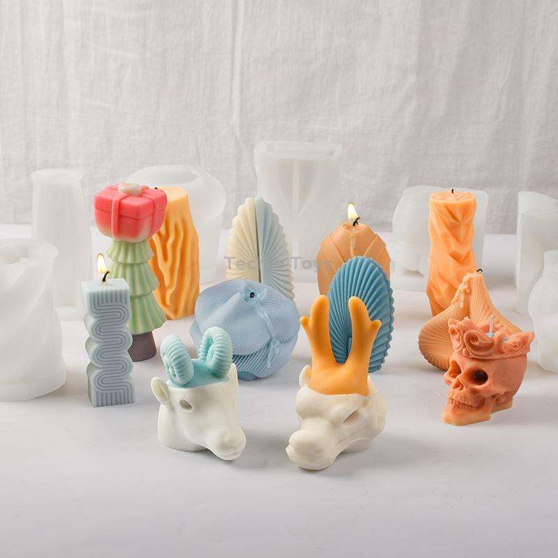 Geometric Scented Candle Silicone Mold, Specification: LZ-396+Tool Set