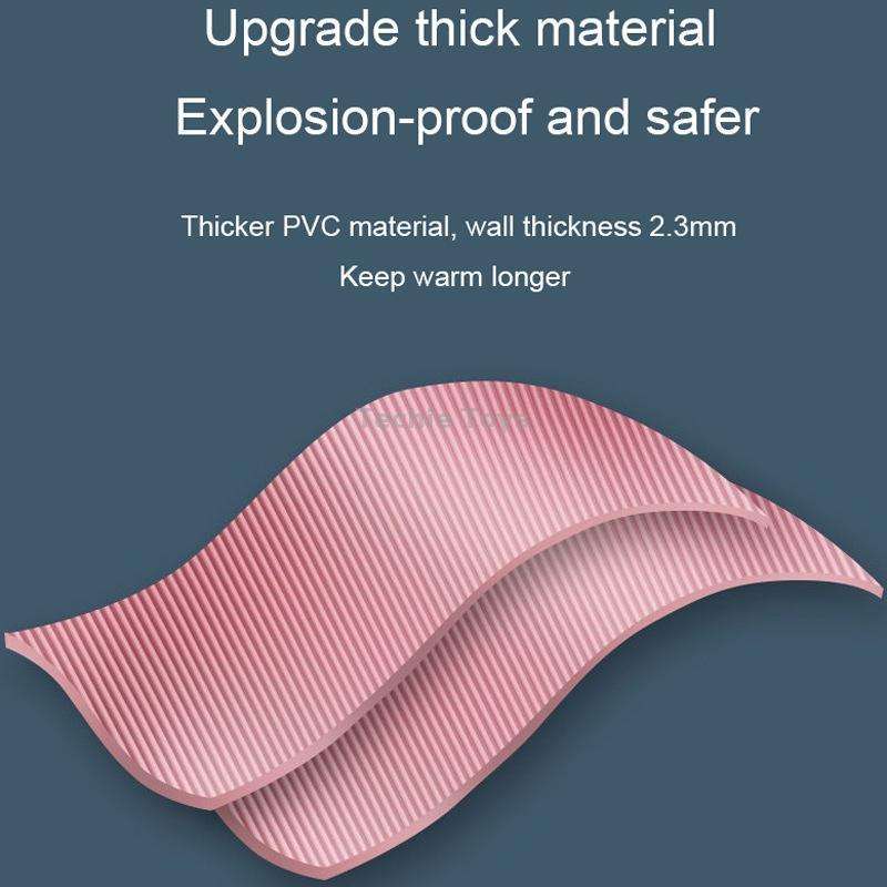 Large Explosion-proof Water-injected PVC Warm Water Bag, Spec: 1000ml (Light Grey)