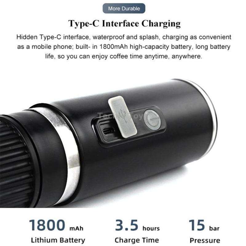 KFJ100 Portable Universal Automatic Espresso Capsule Coffee Maker(Black)