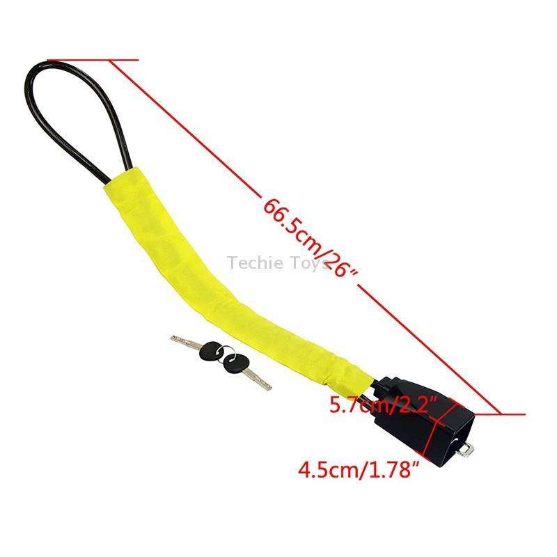 S308 Car Steering Wheel Wire Rope Lock Security Anti-theft Locks(Red)