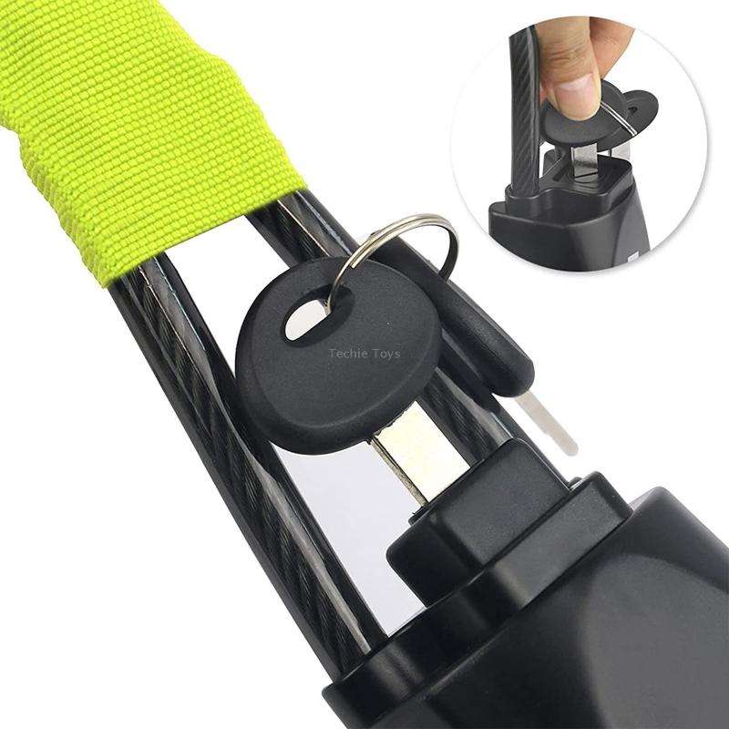 S308 Car Steering Wheel Wire Rope Lock Security Anti-theft Locks(Red)