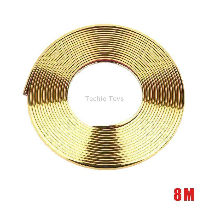 W12 8m/roll Car Universal Reflective Wheel Electroplating Decorative Strip(Gold)
