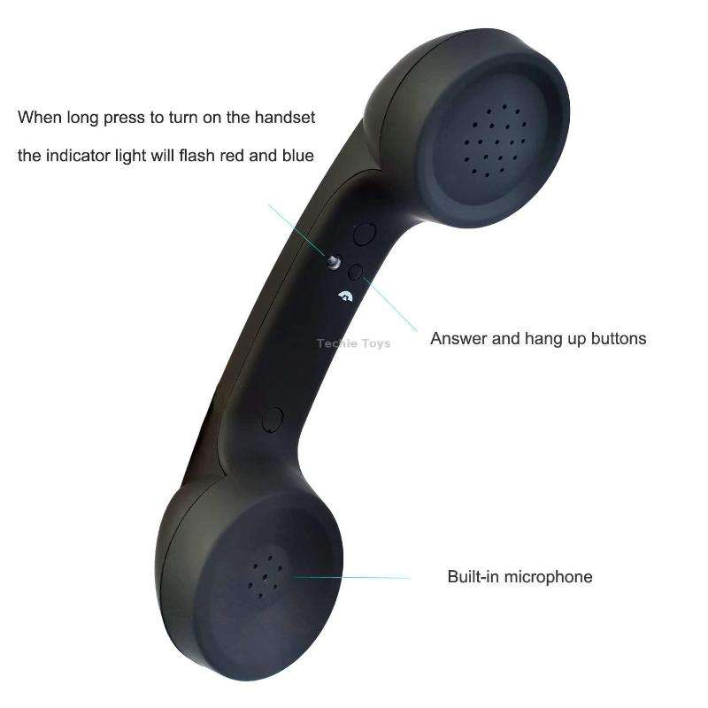 Bluetooth Wireless Connection Retro Microphone External Mobile Phone Handset(Black)