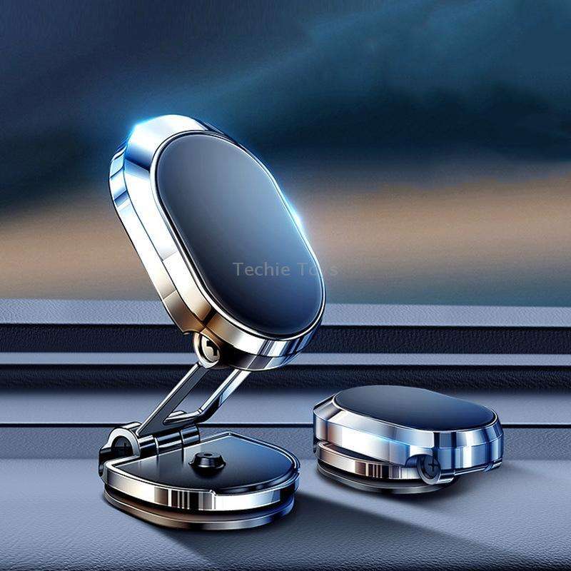 U18 Mini Car Foldable Rotating Magnetic Mobile Phone Navigation Holder(Silver)