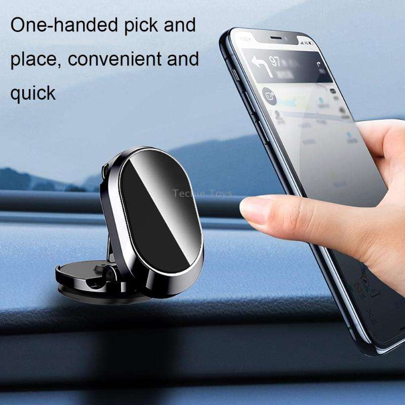 U18 Mini Car Foldable Rotating Magnetic Mobile Phone Navigation Holder(Silver)