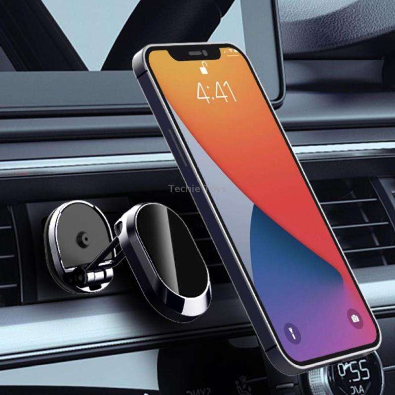 U18 Mini Car Foldable Rotating Magnetic Mobile Phone Navigation Holder(Silver)