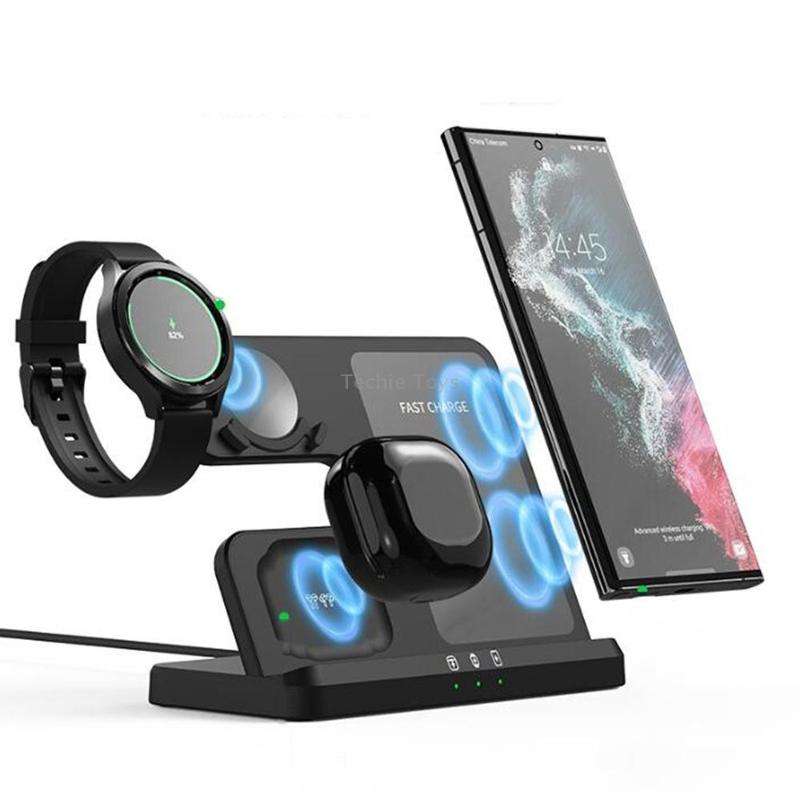 EDCS889 for Samsung Series 3 In 1 Mobile Phone Watch Earphone Wireless Charger(Black)