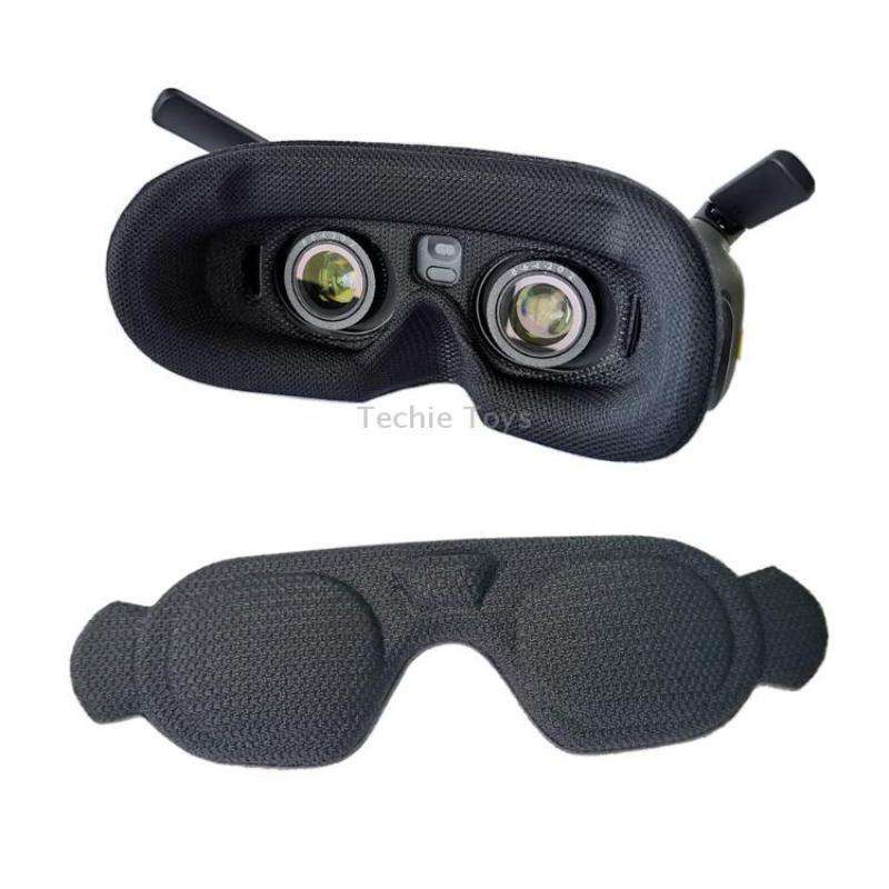 For DJI Goggles 2 Foam Padding Sponge Eye Pad Mask With Lens Cover Black
