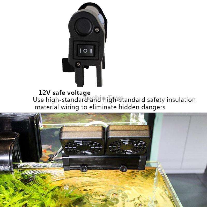 Fish Tank Cooling Fan Cooling Silent Aquarium Fan, Specification: 2 Head EU Plug
