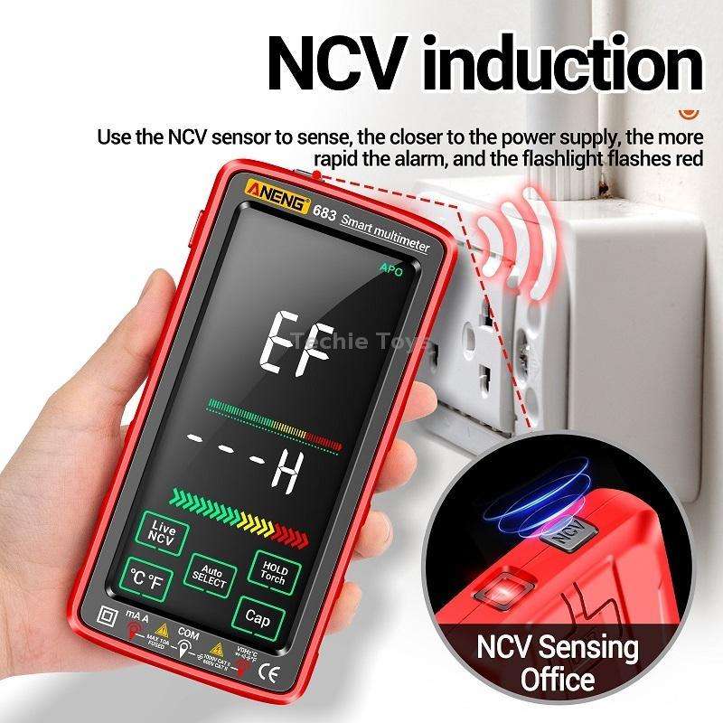 ANENG 683 Smart Touch Screen Automatic Range Rechargeable Multimeter(Black)