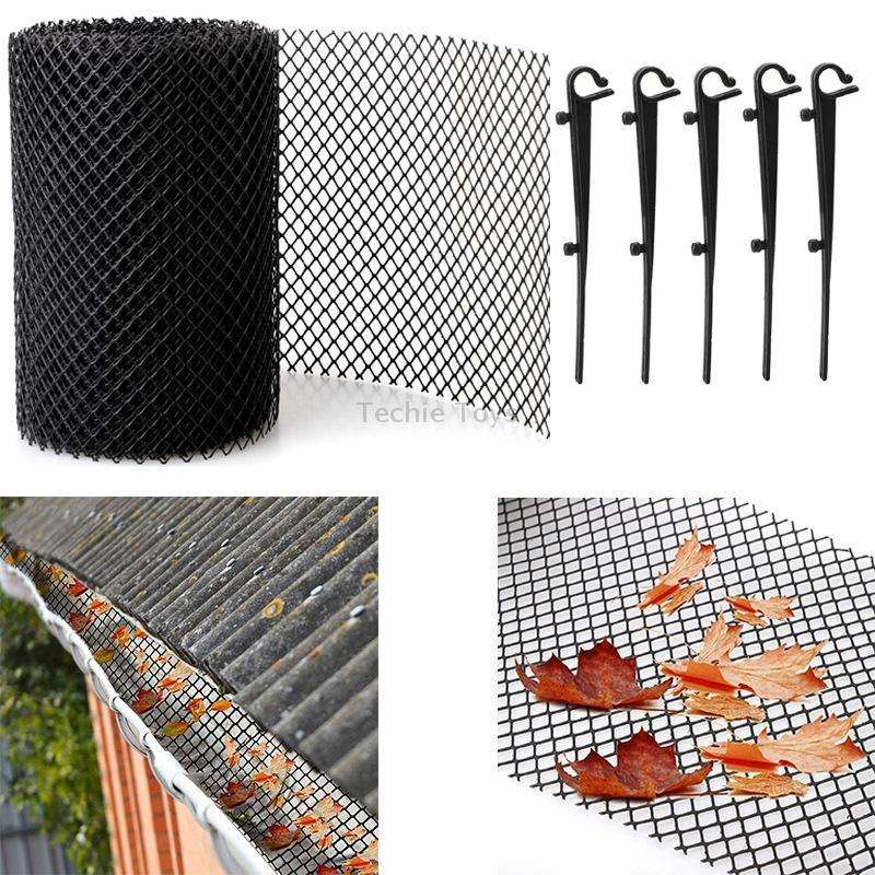 Plastic Gutter Guard Prevent Leaves or Debris From Clogging Downspouts and Drains, Width x Length: 1