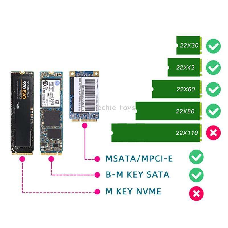 SATA 22PIN To MSATA Or M.2 NGFF SATA Card 2 In 1 SSD Converter Card With SATA 22pin Cable