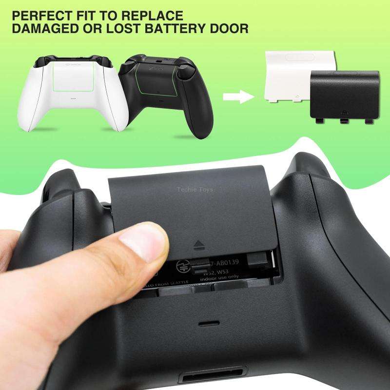 For Xbox One 5pcs Wireless Controller Battery Cover Replacement Battery Doors(Black)