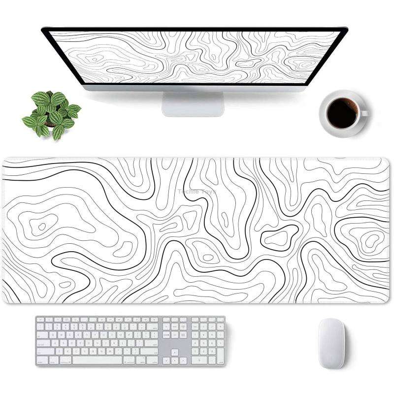 Large Abstract Mouse Pad Gamer Office Computer Desk Mat, Size: 300 x 700 x 2mm(Abstract Fluid 28)