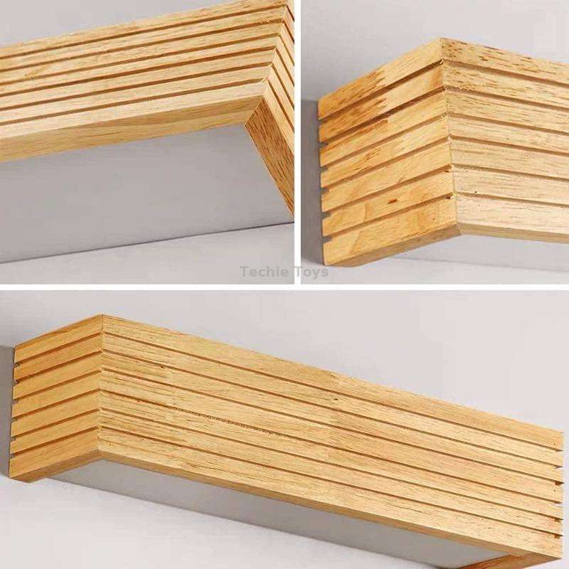 45cm LED Solid Wood Wall Lamp Bedroom Bedside Lamp Corridor Wall Lamp(Warm Light)