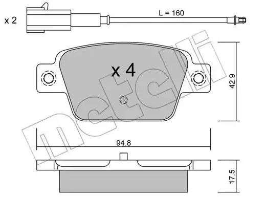 Alfa Brake pad set - rear
