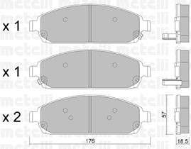 Jeep Metelli Brake Pad Set - Front (176X57X18.5)