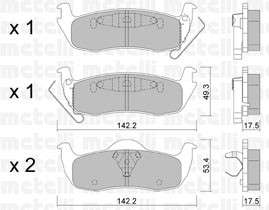 Jeep Metelli Brake Pad Set - Rear (142X49X17.5)