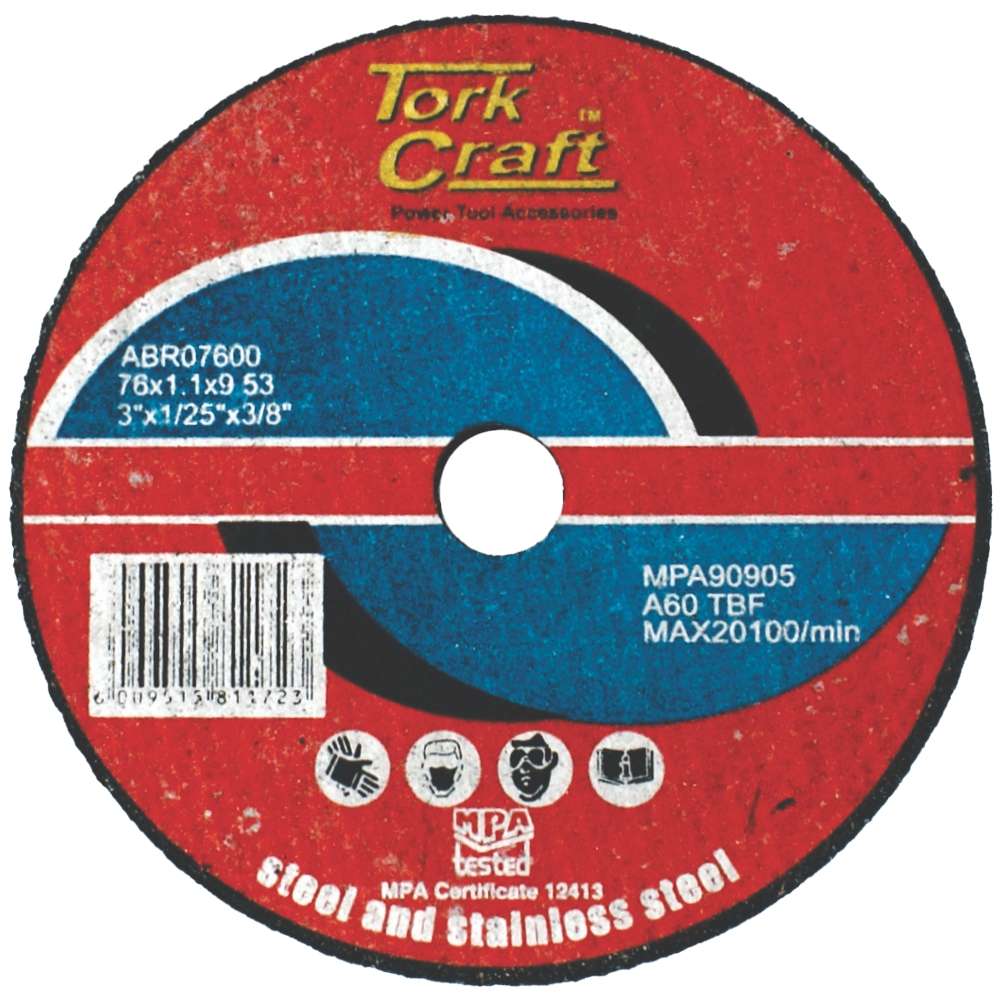 Tork Craft Abrasive Cutting Wheel For Steel 76 X 1.1 X 9.53