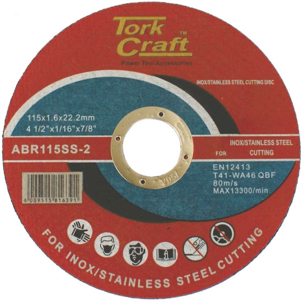 Tork Craft Cutting Disc Stainless Steel 115 X 1.6 X 22.22Mm