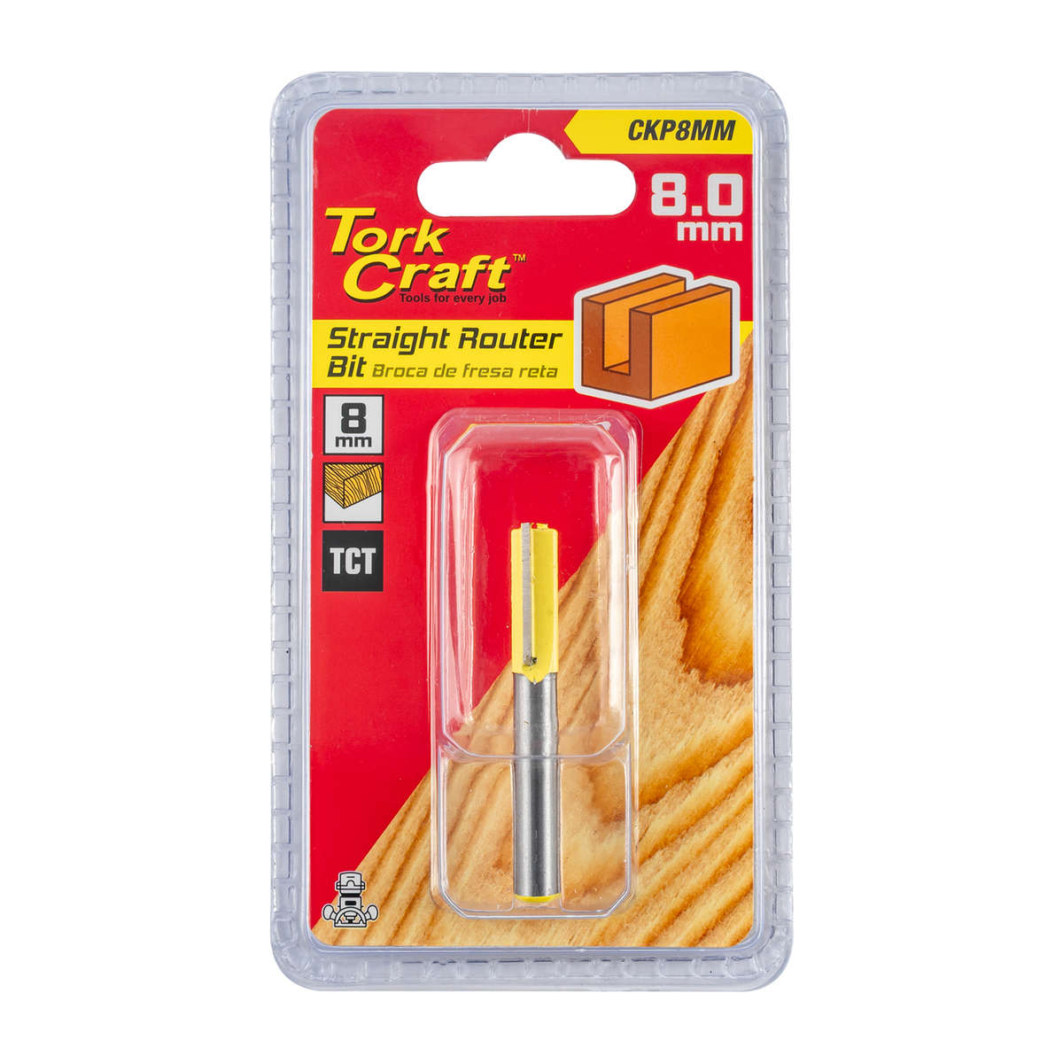 Tork Craft Router Bit Straight 8Mm