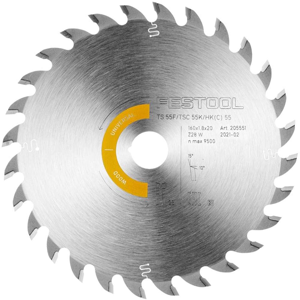 Festool Saw Blade Wood Universal Hw 160X1,8X20 W