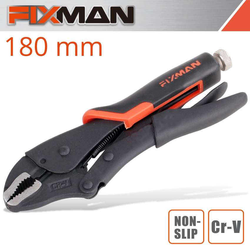 Fixman Curved Jaw Lock Grip Pliers 7'/180Mm