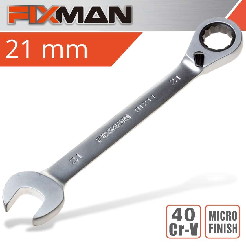 Fixman Reversible Combination Ratcheting Wrench 21Mm