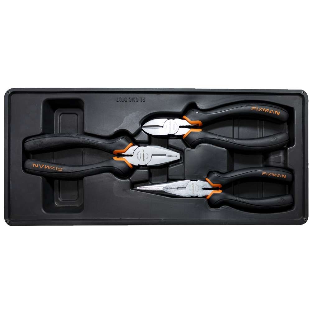 Fixman 3-Pc Pliers Set (Combination 8'Ncutting 7.5' Long Nose 8')