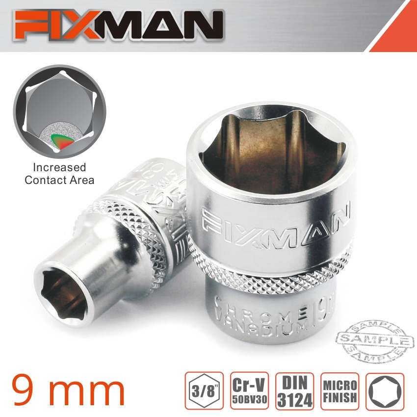 Fixman 3/8' Drive Hex Socket 9Mm