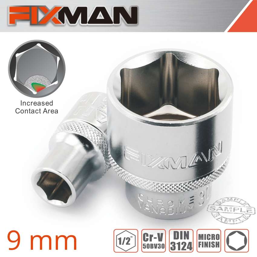 Fixman 1/2' Drive Hex Socket 9Mm X 21.8Mm