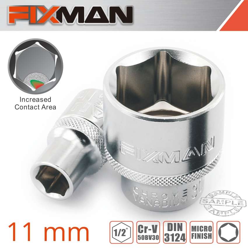 Fixman 1/2' Drive Hex Socket 11Mm X 21.8Mm