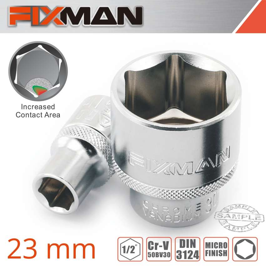 Fixman 1/2' Drive Hex Socket 23Mm X 31.8Mm